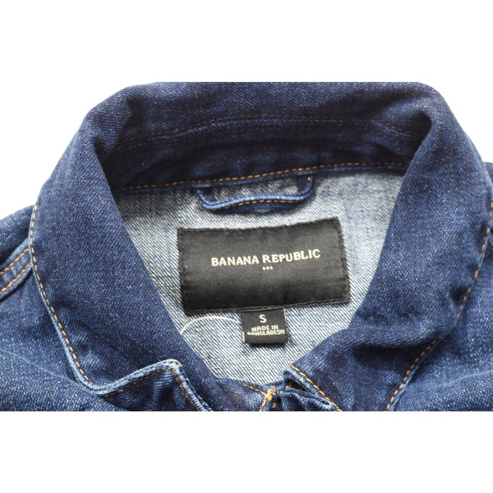 Banana Republic Women's Size S Blue Denim Jacket 100% Cotton Classic Trucker Jea - Picture 8 of 8